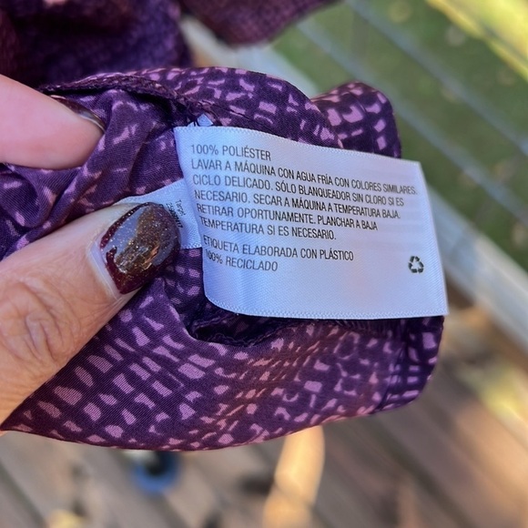 Prologue Womens A Line Dress Purple Elastic Waist Crew M Grannycore Modest MIDI - Picture 7 of 8